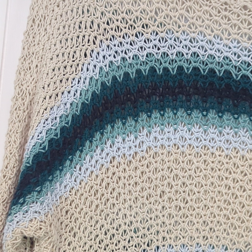 Striped Knit Sweater - Cream and Green - Picture 3 of 7